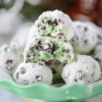 Mint Chocolate Chip Snowball Cookies
