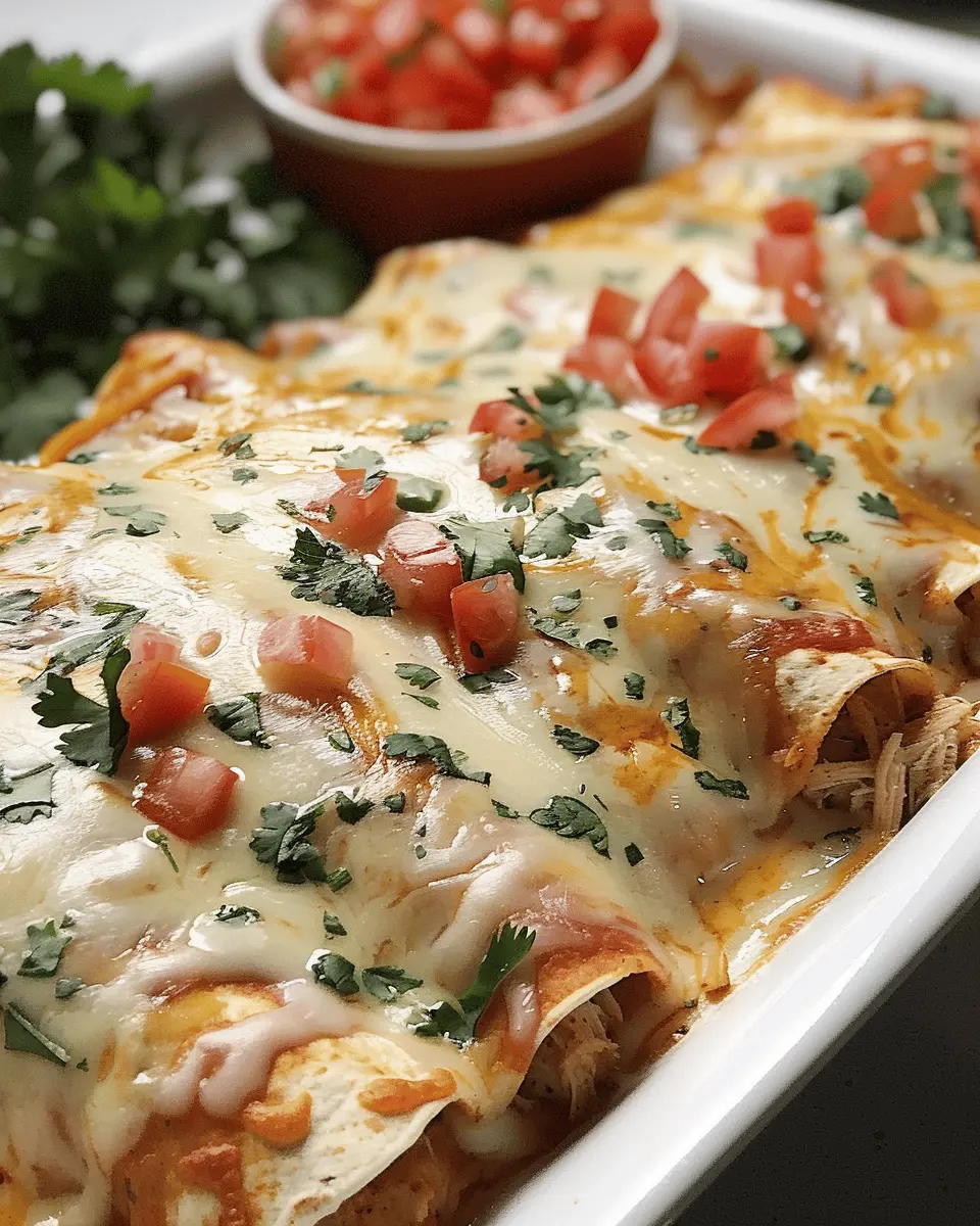 Queso Chicken Enchiladas