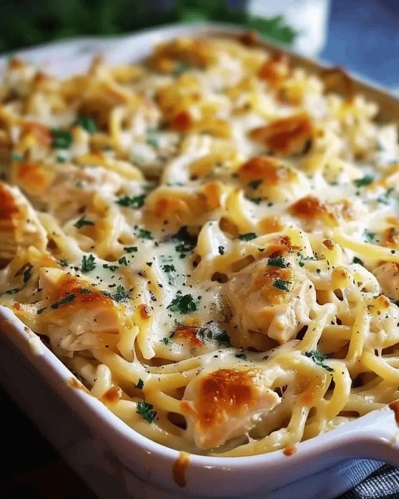 Creamy Chicken Tetrazzini Easy Cheesy Pasta Bake