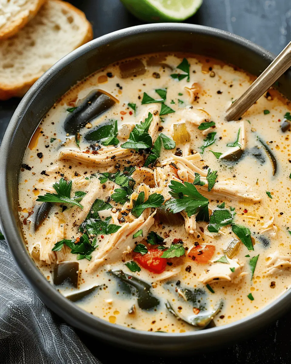 Viral Creamy Chicken Poblano Soup Recipe