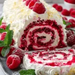 Lemon Raspberry Velvet Roll Cake