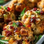 Festive Cranberry Turkey Stuffing Balls