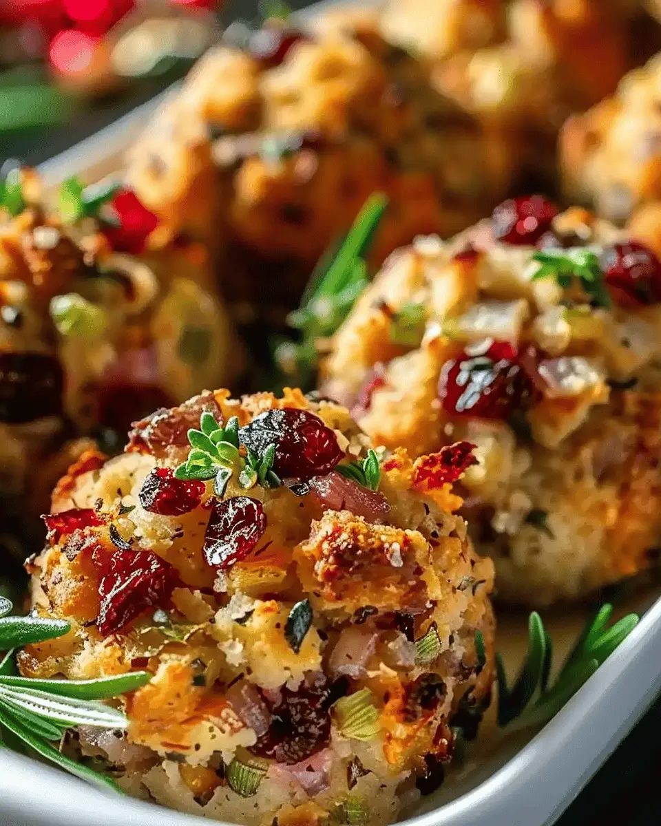 Festive Cranberry Turkey Stuffing Balls