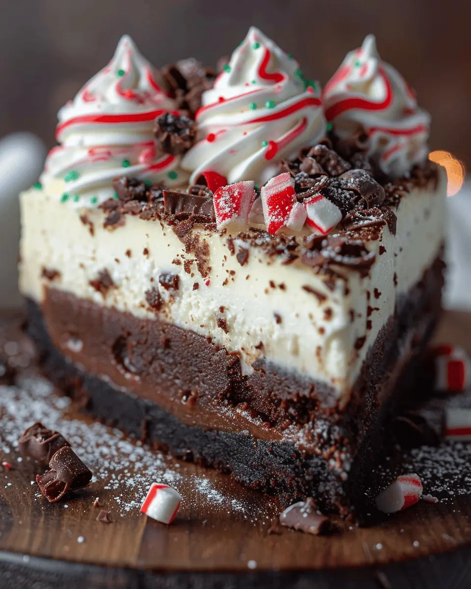 Brownie Peppermint Cheesecake