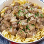 Creamy Beef Tips with Egg Noodles