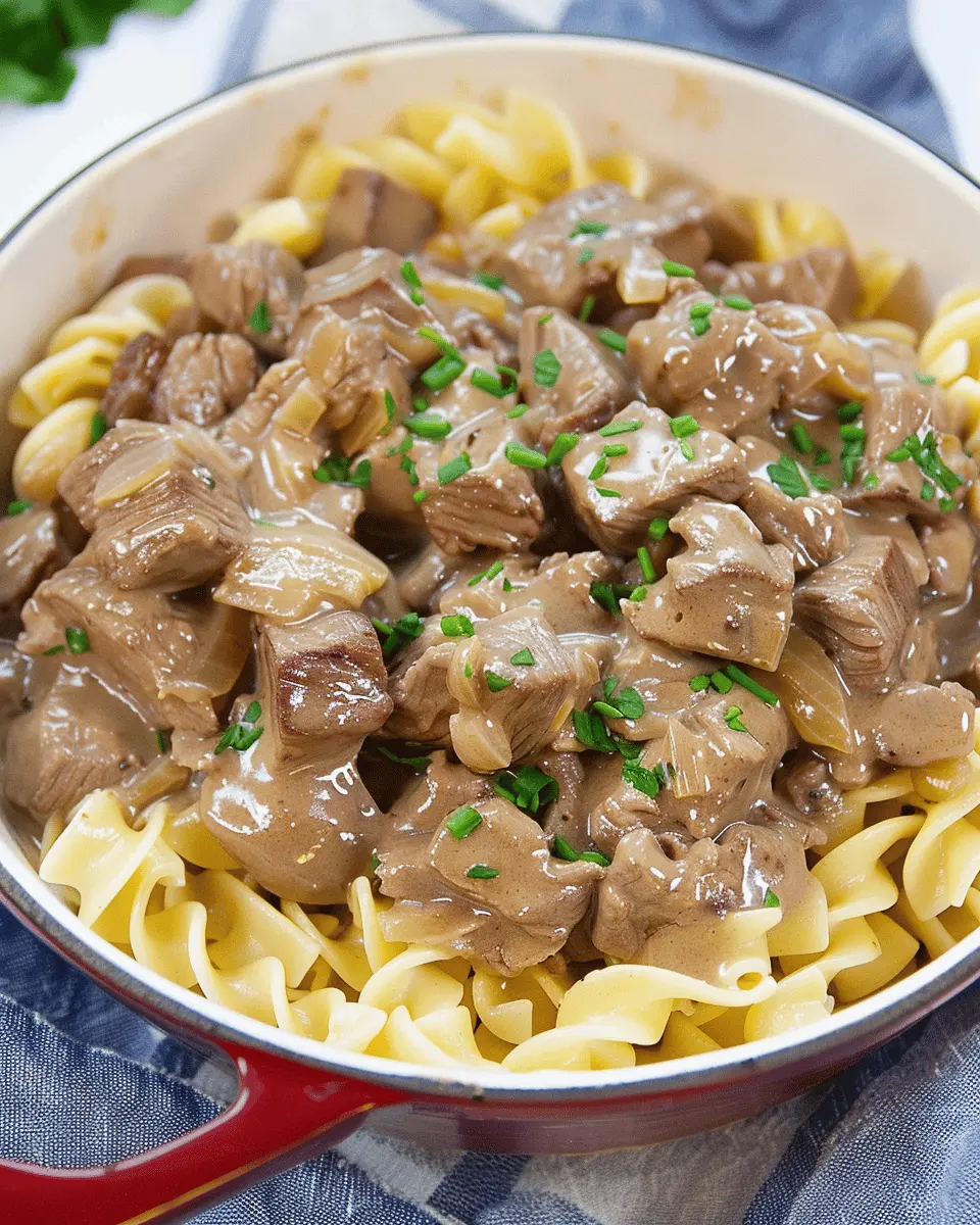 Creamy Beef Tips with Egg Noodles