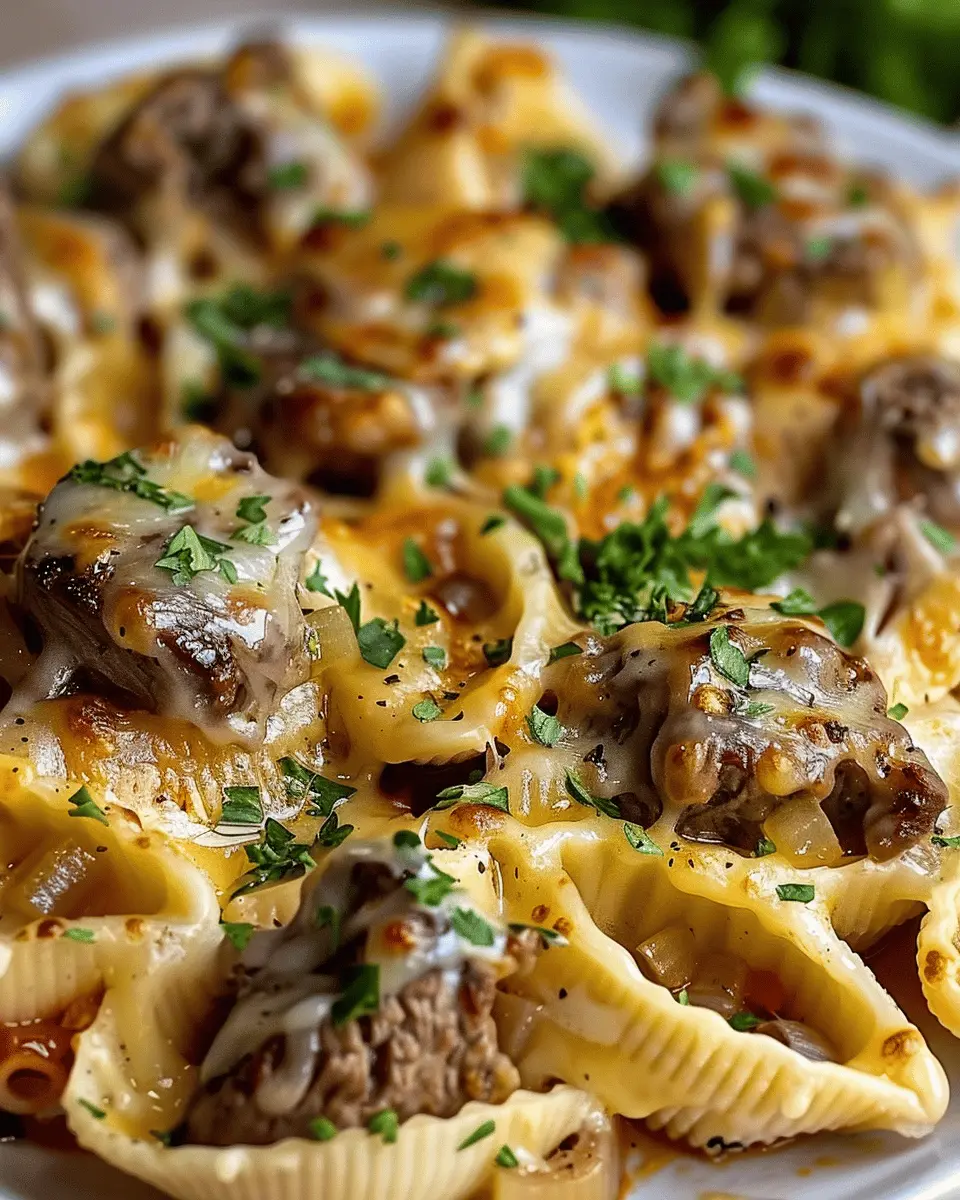 Cheesy Garlic Steak Shells