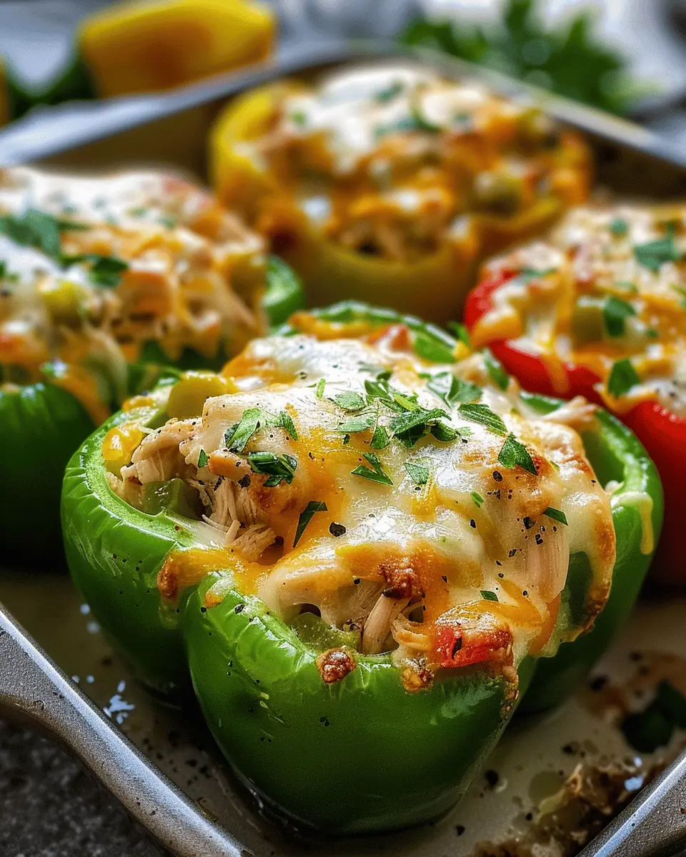 White Chicken Chili Stuffed Peppers