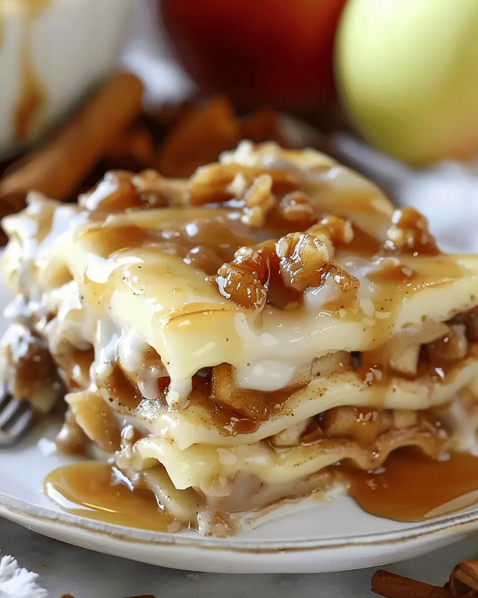 Caramel Apple Cinnamon Roll Lasagna