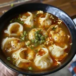 Spicy shrimp dumpling soup