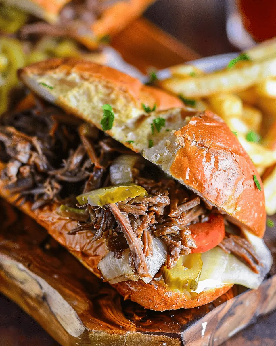 Slow Cooker Italian Beef Sandwiches