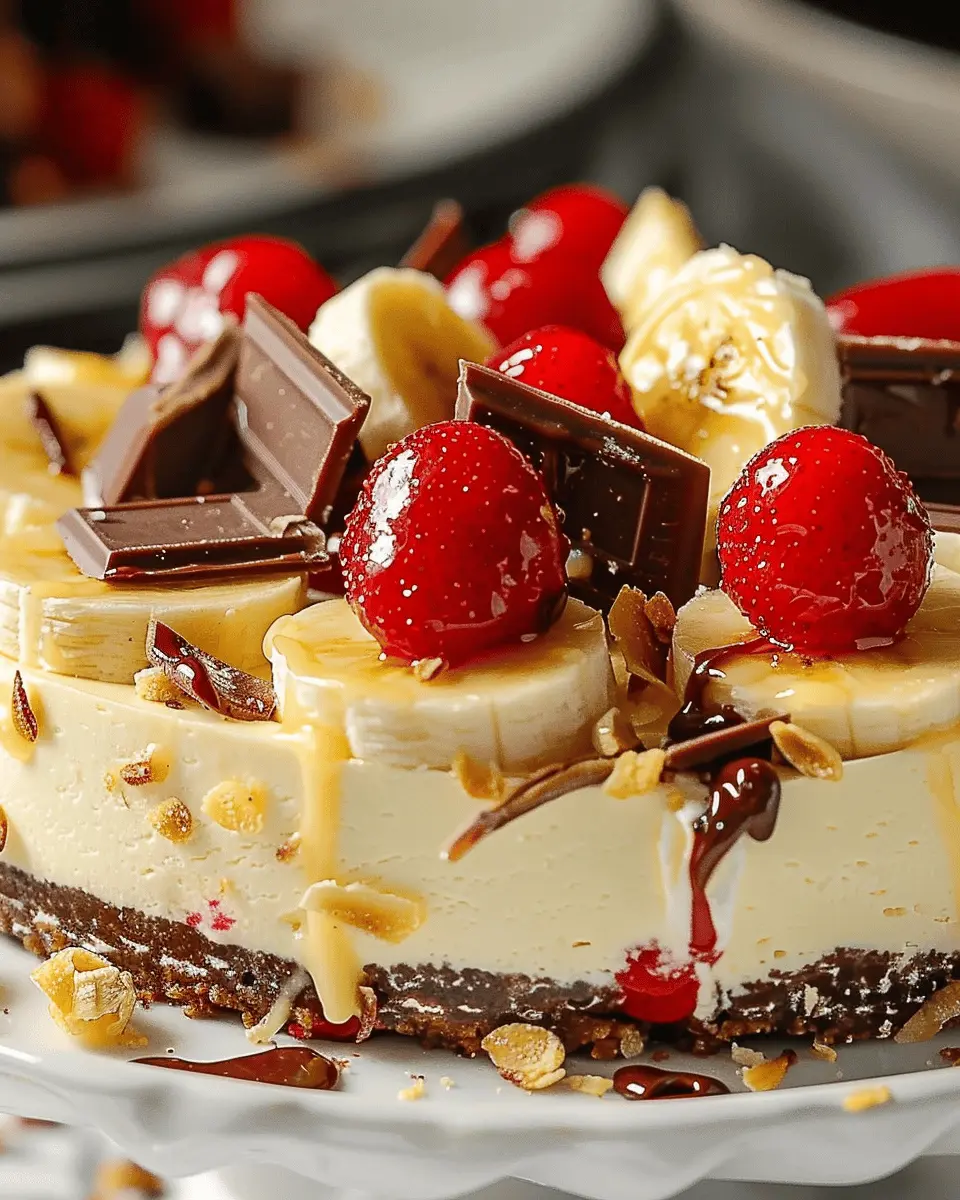 No-Bake Banana Split Cheesecake