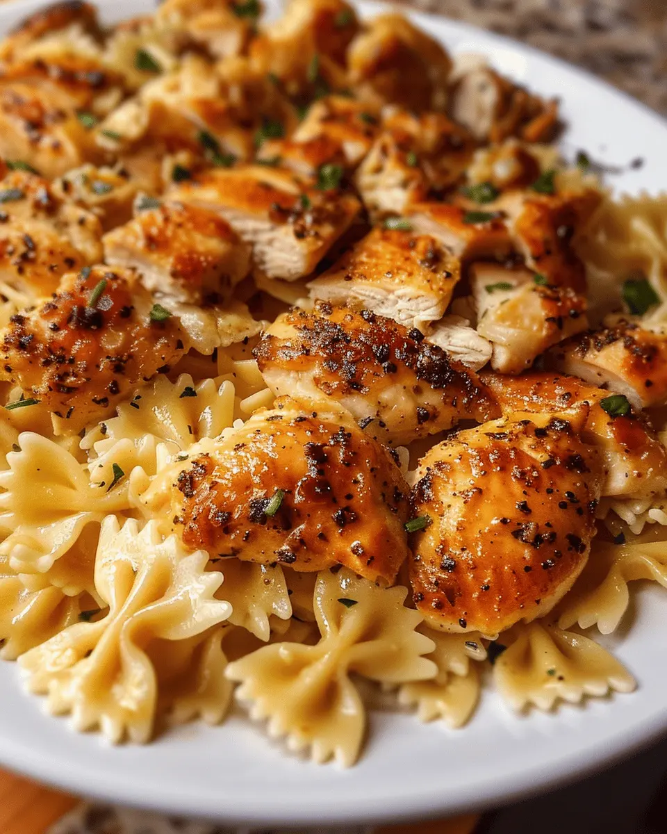 Garlic Butter Chicken with Bowtie Pasta