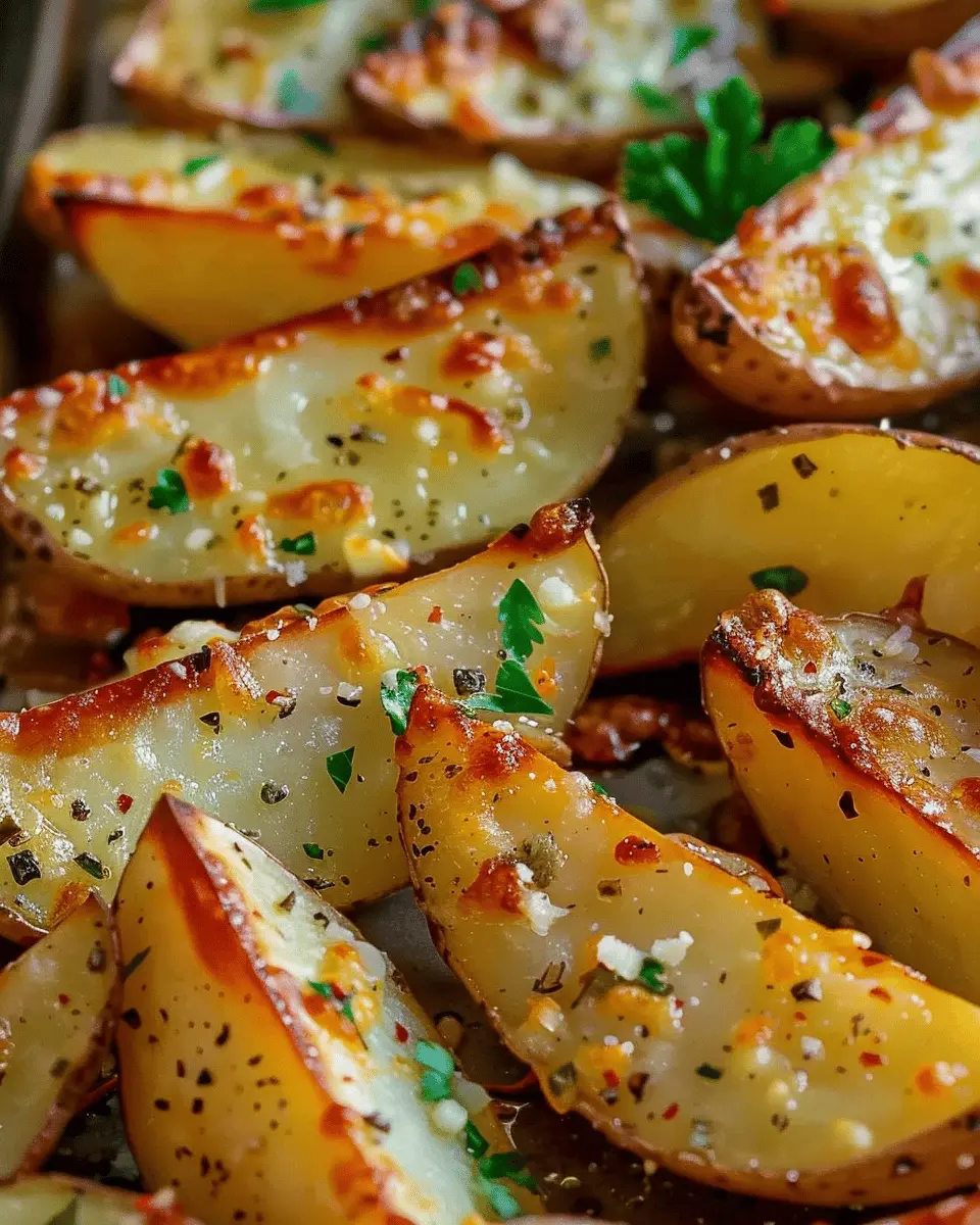 Irresistible Baked Garlic Parmesan Potato Wedges