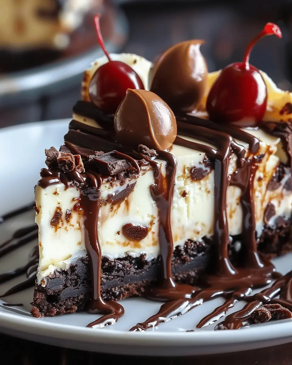 Hot Fudge Sundae Brownie Cheesecake