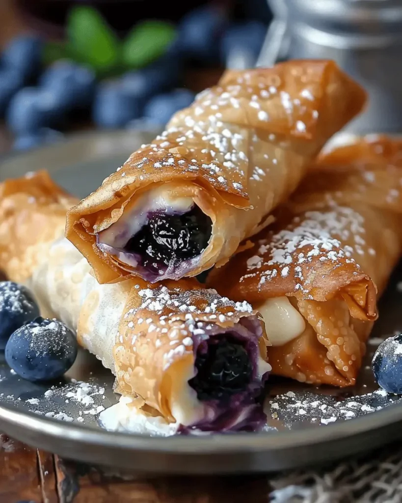 Blueberry Cream Cheese Egg Rolls