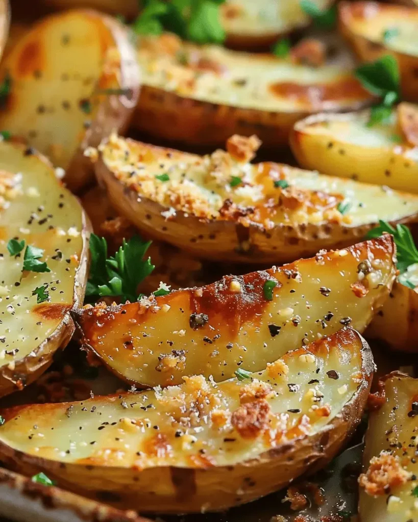 Irresistible Baked Garlic Parmesan Potato Wedges