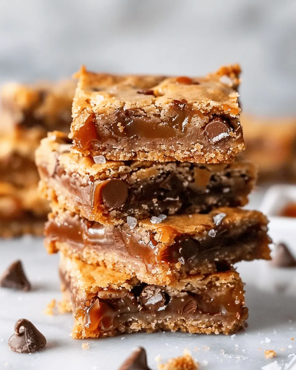 Salted Caramel Chocolate Chip Cookie Bars