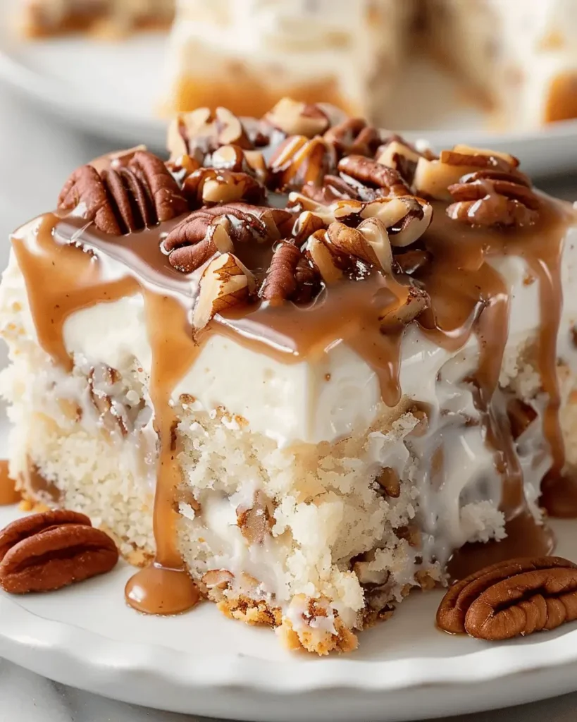 Butter Pecan Praline Poke Cake