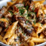 Cajun Steak Penne with Ranch Honey Cheese Sauce Recipe
