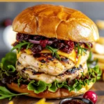 Harvest Cranberry Brie Chicken Burger Recipe