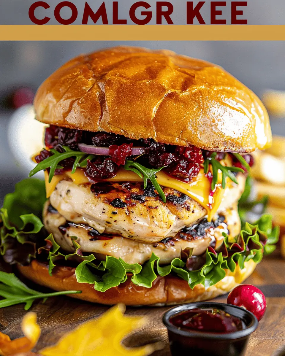 Harvest Cranberry Brie Chicken Burger Recipe