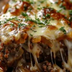 Crockpot French Onion Beefloaf Swiss Cheese