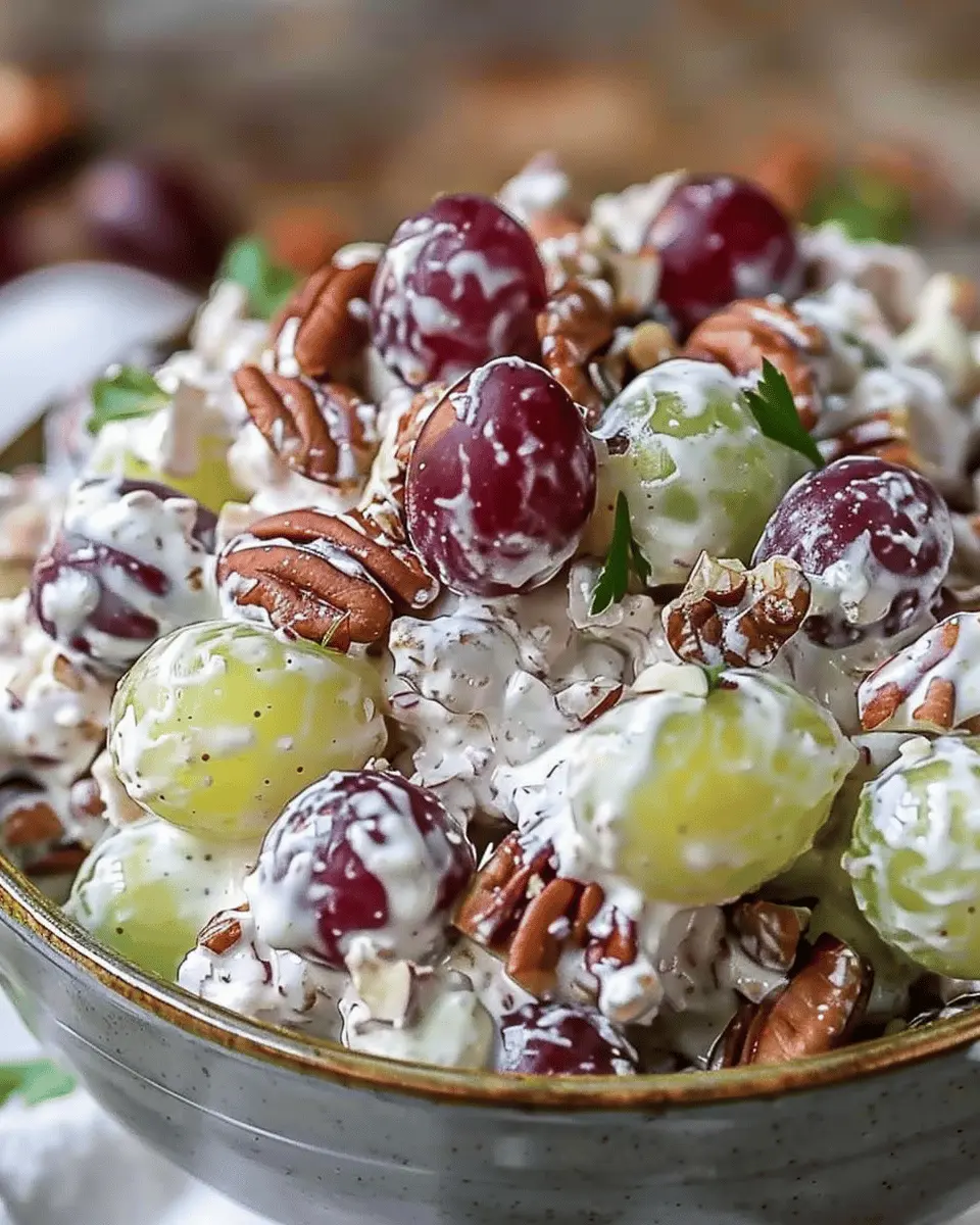 Creamy Grape Salad with Pecans