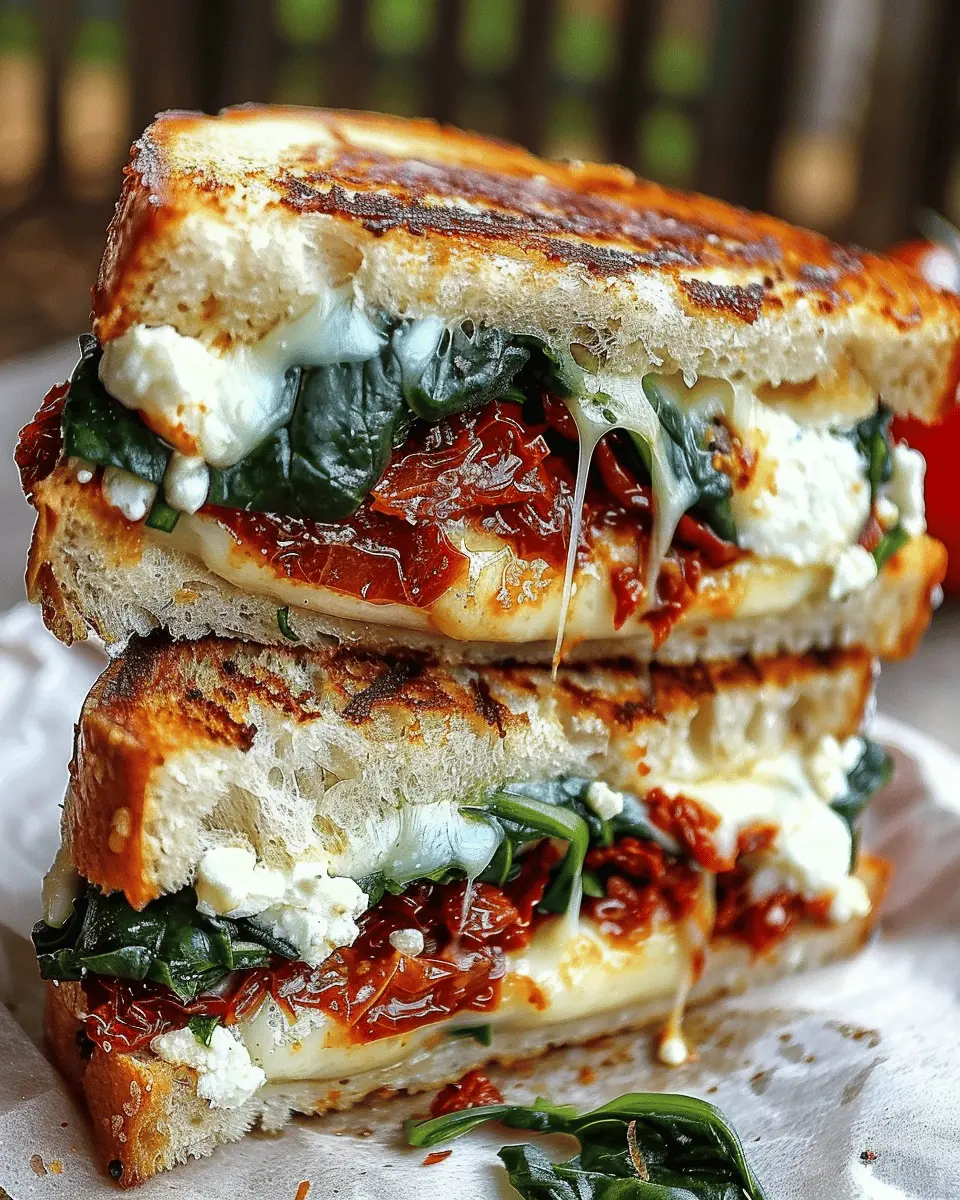 Sun-Dried Tomato, Spinach, and Ricotta Grilled Cheese