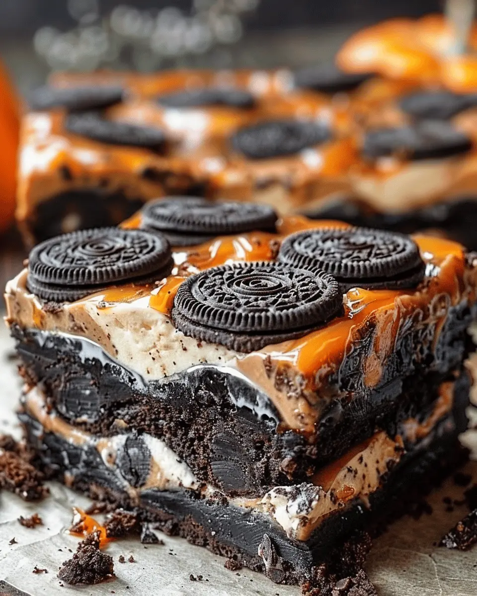 Oreo Layered Halloween Brownies