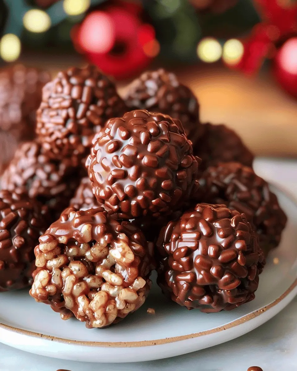 Christmas Chocolate Rice Krispie Balls