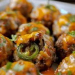 Spicy Cheddar-Jalapeño Meatball Poppers