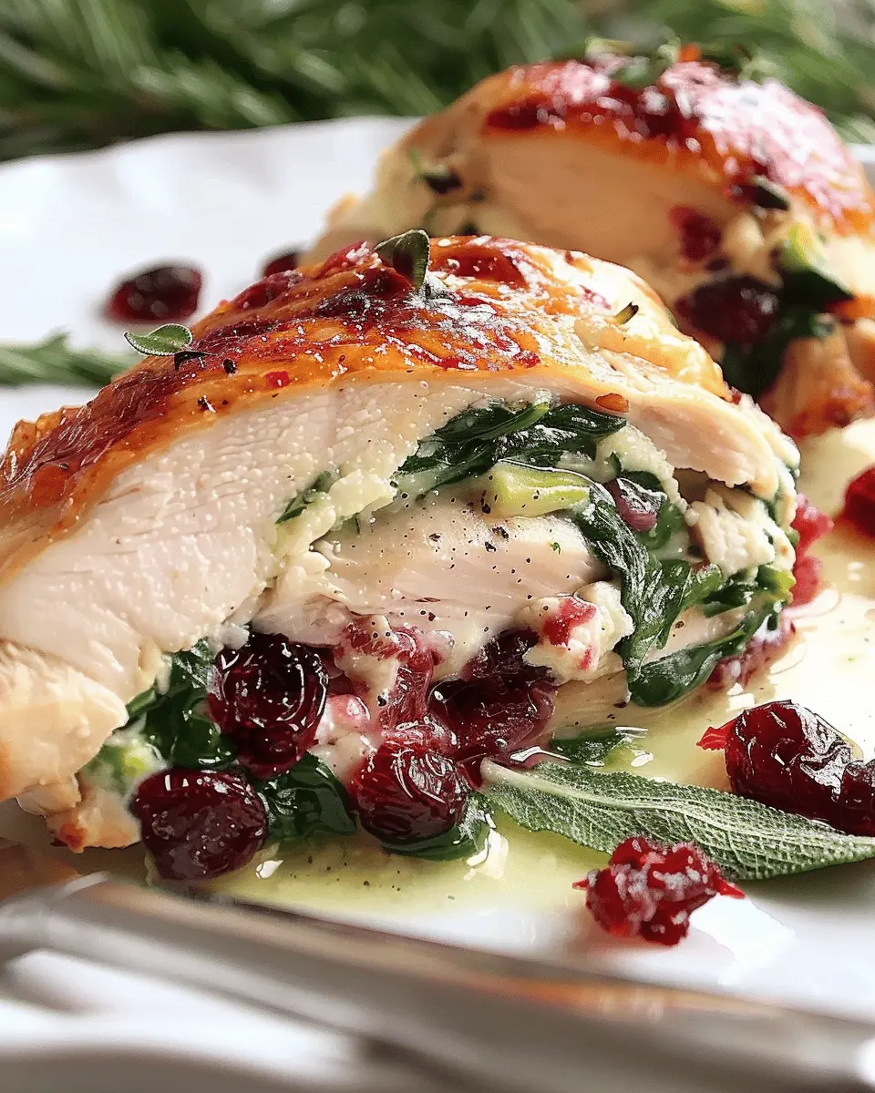 Cranberry and Spinach Stuffed Chicken