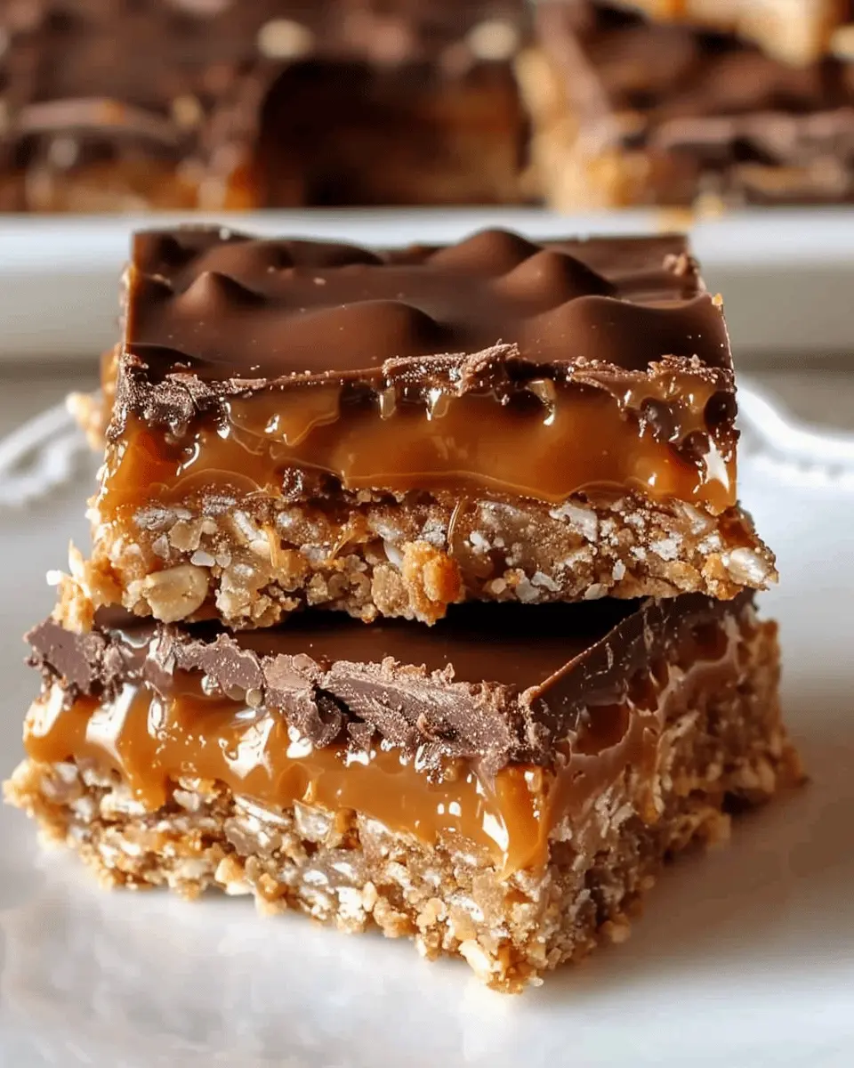 Caramel Chocolate Crunch Bars