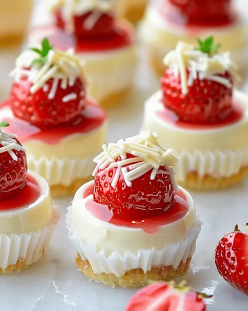 White Chocolate Strawberry Cheesecake Bites
