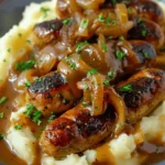 Bangers and Mash with Onion Gravy