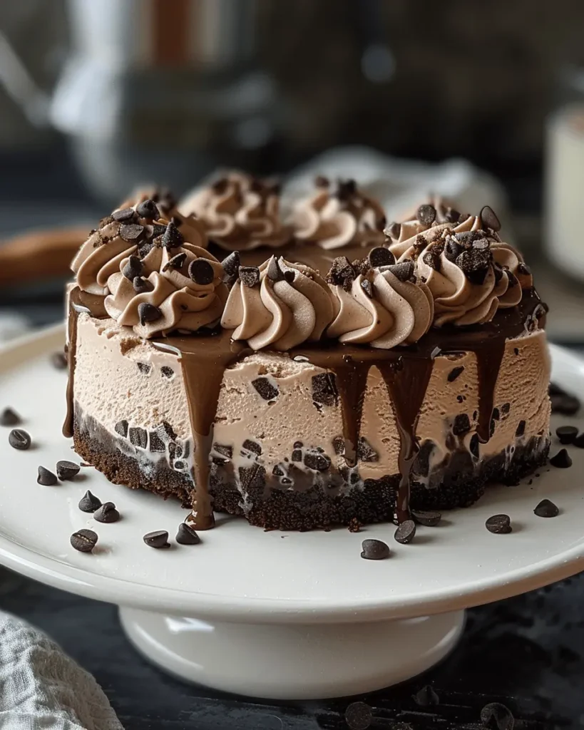 Mocha Chocolate Chip Ice Cream Cheesecake